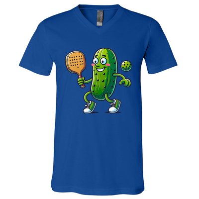 Pickleball Pickle Player Funny  V-Neck T-Shirt