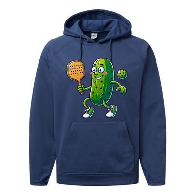 Pickleball Pickle Player Funny  Performance Fleece Hoodie