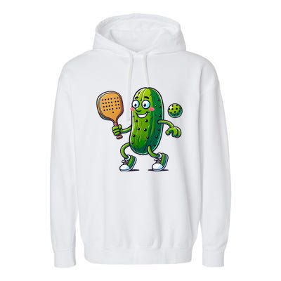 Pickleball Pickle Player Funny  Garment-Dyed Fleece Hoodie