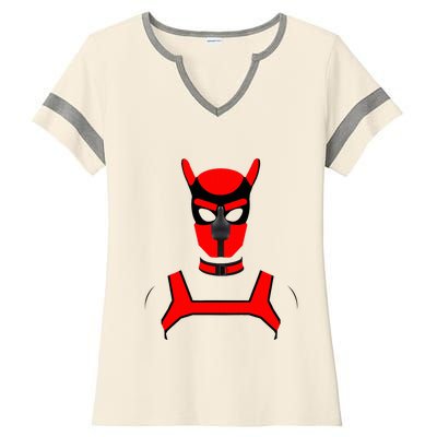 Puppy Play Pups Gay P.R.I.D.E Red Ladies Halftime Notch Neck Tee