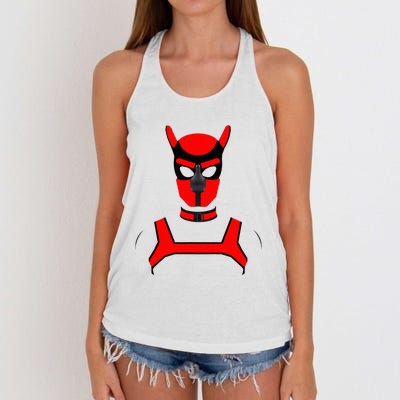 Puppy Play Pups Gay P.R.I.D.E Red Women's Knotted Racerback Tank