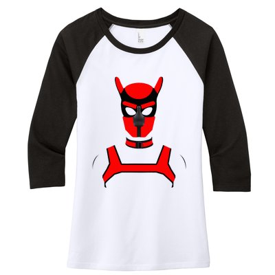 Puppy Play Pups Gay P.R.I.D.E Red Women's Tri-Blend 3/4-Sleeve Raglan Shirt