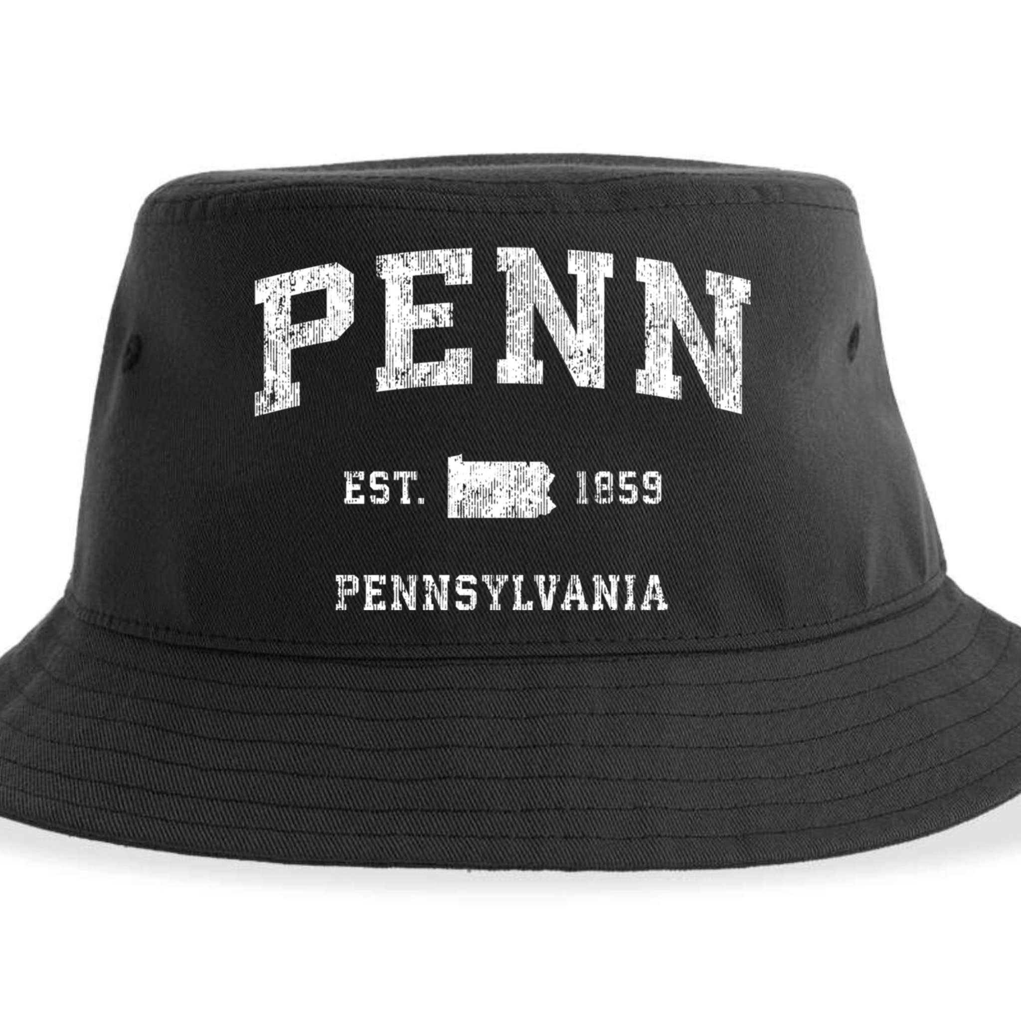 Penn Pennsylvania Pa Vintage Athletic Sports Sustainable Bucket Hat
