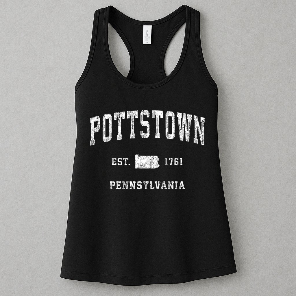 Pottstown Pennsylvania Pa Vintage Athletic Sports Womens Tank Top
