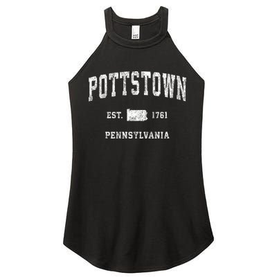 Pottstown Pennsylvania Pa Vintage Athletic Sports Women's Perfect Tri Rocker Tank
