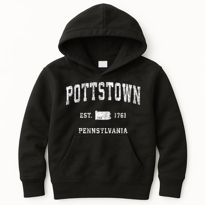 Pottstown Pennsylvania Pa Vintage Athletic Sports Kids Hoodie