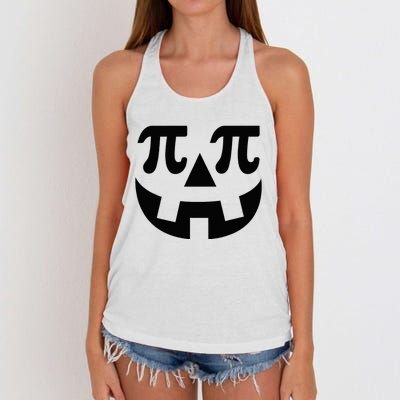 Pumpkin Pi Pie  Punny Halloween Costume Math Pun Women's Knotted Racerback Tank