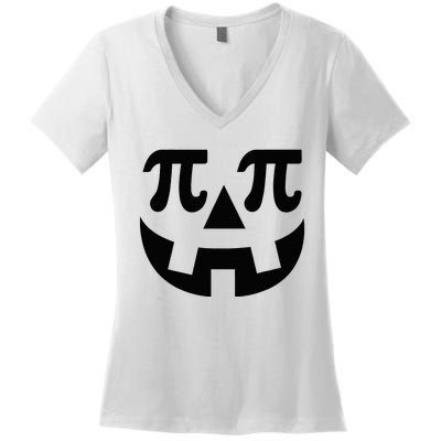 Pumpkin Pi Pie  Punny Halloween Costume Math Pun Women's V-Neck T-Shirt