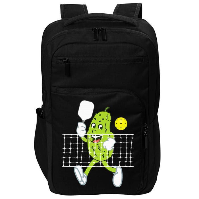 Pickle Playing Pickleball Funny Pickleball Paddleball Impact Tech Backpack