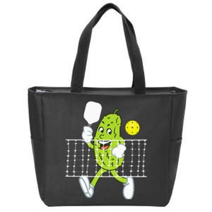 Pickle Playing Pickleball Funny Pickleball Paddleball Zip Tote Bag