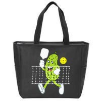 Pickle Playing Pickleball Funny Pickleball Paddleball Zip Tote Bag