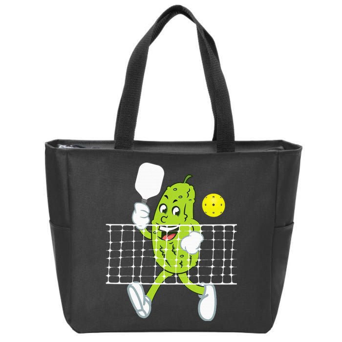 Pickle Playing Pickleball Funny Pickleball Paddleball Zip Tote Bag