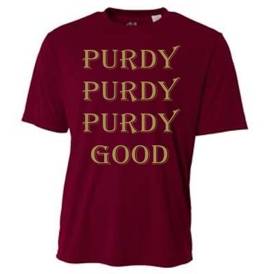 Purdy Purdy Purdy Good Football Quarterback Cooling Performance Crew T-Shirt