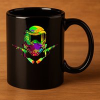 Paintball Player Paint Shooting Paintballer Air Gun 11oz C Handle Ceramic Mug