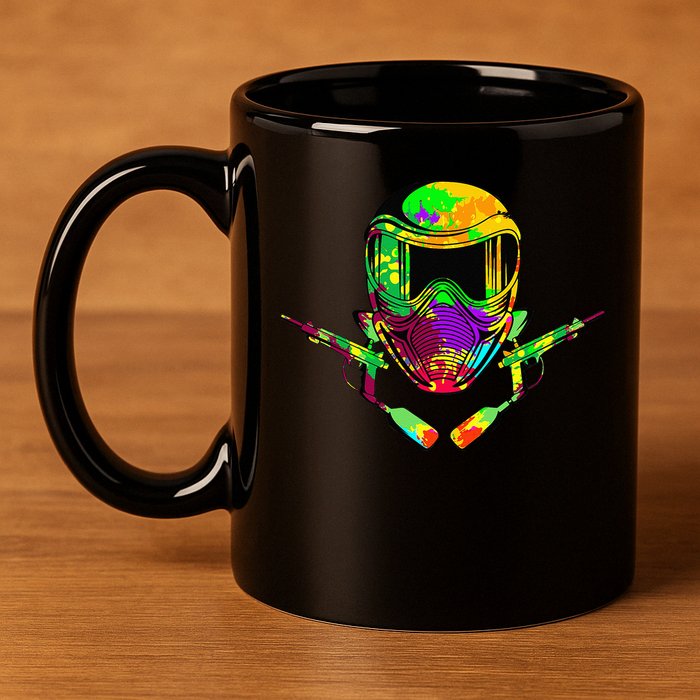 Paintball Player Paint Shooting Paintballer Air Gun 11oz C Handle Ceramic Mug