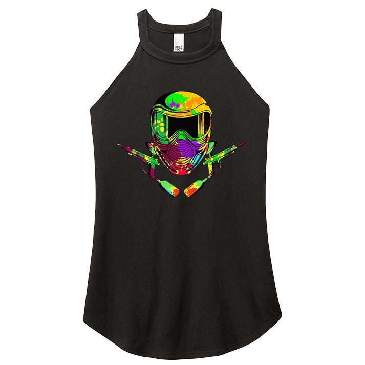 Paintball Player Paint Shooting Paintballer Air Gun Women's Perfect Tri Rocker Tank