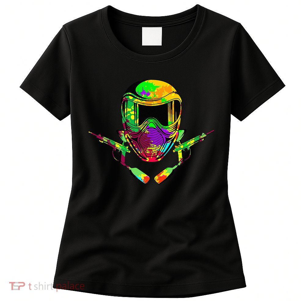 Paintball Player Paint Shooting Paintballer Air Gun Womens T-Shirt