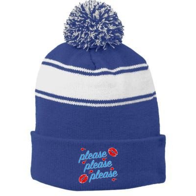 P.E..A.S.E P.L.E.A.S.E P.L.E.A.S. Song Stripe Pom Pom Beanie