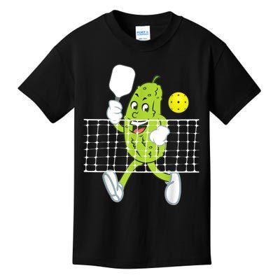 Pickle Playing Pickleball - Funny Pickleball Paddleball Kids T-Shirt