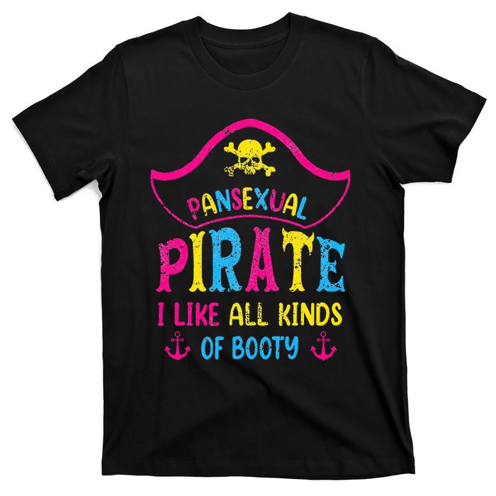 Pansexual Pride Pirate LGBTQ Month Pans Flag Colors Funny T-Shirt