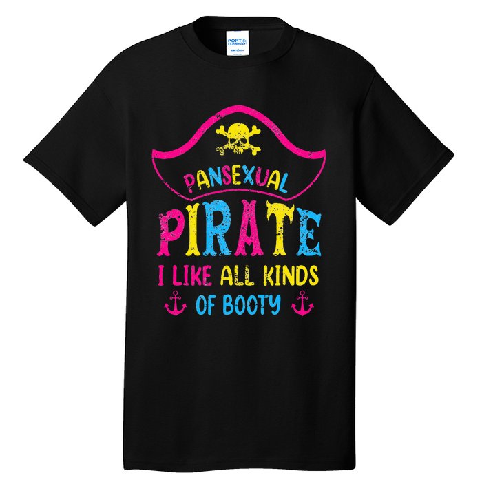 Pansexual Pride Pirate LGBTQ Month Pans Flag Colors Funny Tall T-Shirt