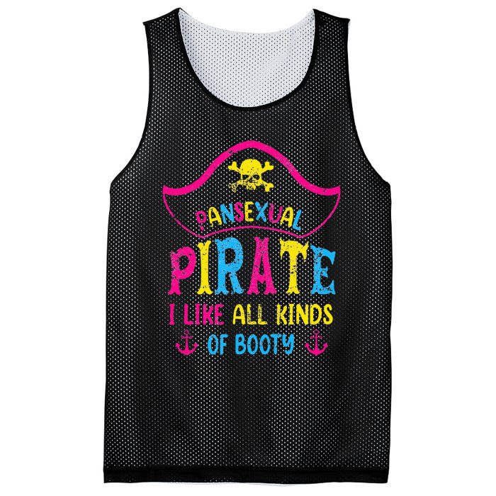 Pansexual Pride Pirate LGBTQ Month Pans Flag Colors Funny Mesh Reversible Basketball Jersey Tank