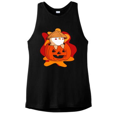 Pudgy Pumpkin Ladies PosiCharge Tri-Blend Wicking Tank