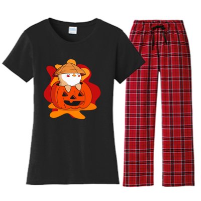 Pudgy Pumpkin Women's Flannel Pajama Set