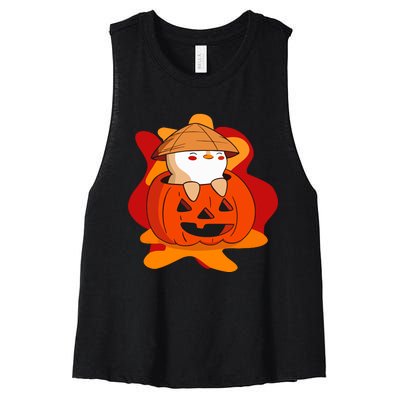 Pudgy Pumpkin Women's Racerback Cropped Tank