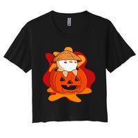 Pudgy Pumpkin Women's Crop Top Tee