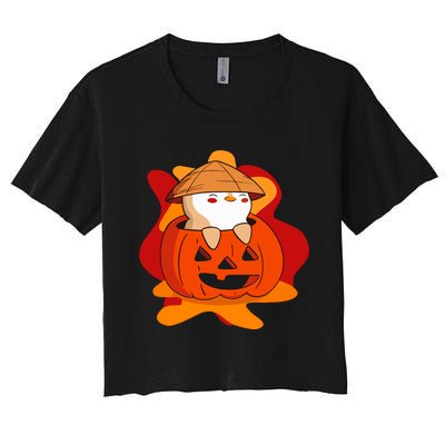 Pudgy Pumpkin Women's Crop Top Tee