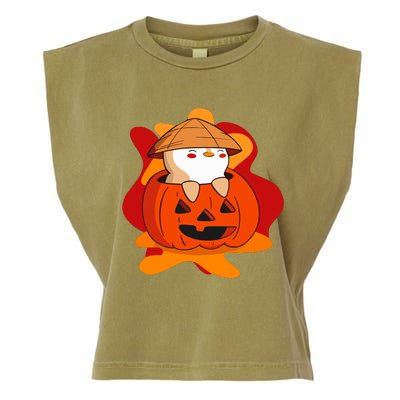 Pudgy Pumpkin Garment-Dyed Women's Muscle Tee