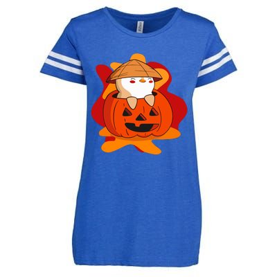 Pudgy Pumpkin Enza Ladies Jersey Football T-Shirt