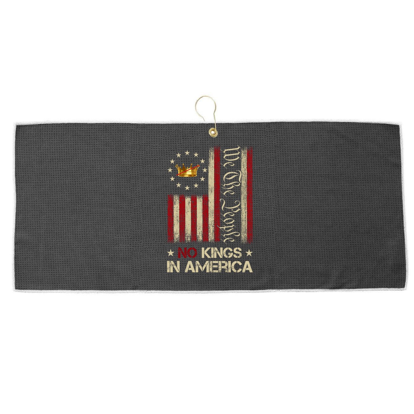 Patriotic Pro-Democracy Protest June 14 No Kings In America Large Microfiber Waffle Golf Towel