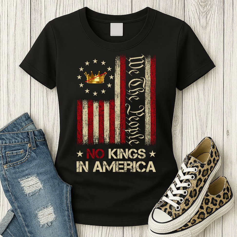 Patriotic Pro-Democracy Protest June 14 No Kings In America Womens T-Shirt