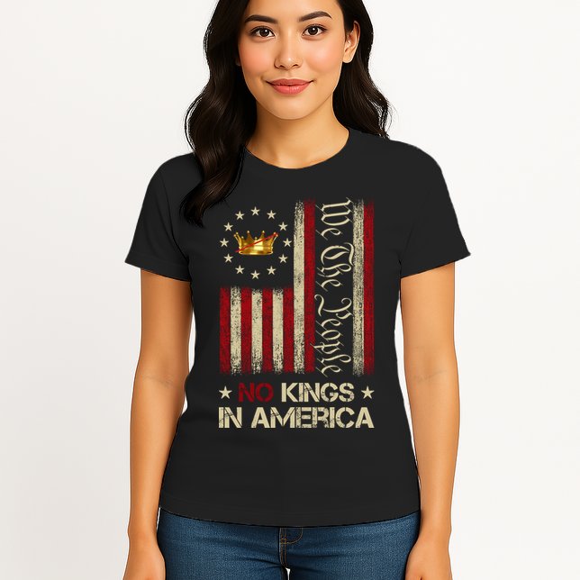 Patriotic Pro-Democracy Protest June 14 No Kings In America Womens T-Shirt