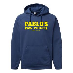 Pablo's Paw Prints, Men, Women Dog Lovers Performance Fleece Hoodie