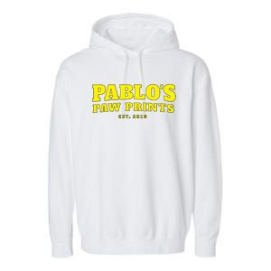 Pablo's Paw Prints, Men, Women Dog Lovers Garment-Dyed Fleece Hoodie