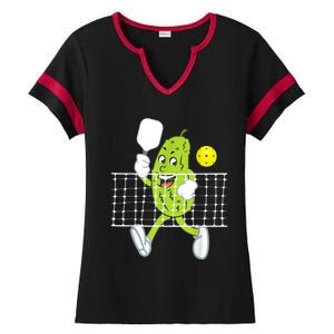 Pickle Playing Pickleball Funny Pickleball Paddleball Ladies Halftime Notch Neck Tee