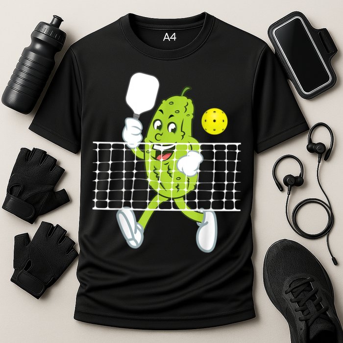 Pickle Playing Pickleball Funny Pickleball Paddleball Cooling Performance Crew T-Shirt