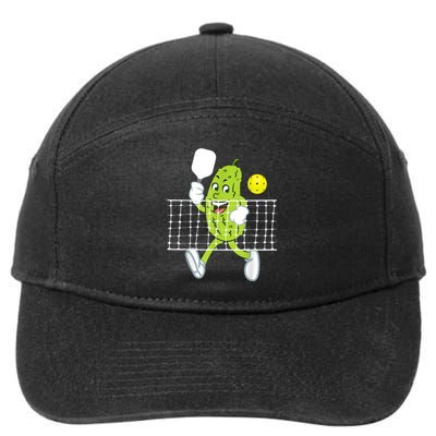 Pickle Playing Pickleball Funny Pickleball Paddleball 7-Panel Snapback Hat