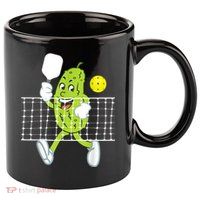 Pickle Playing Pickleball Funny Pickleball Paddleball 11oz C Handle Ceramic Mug
