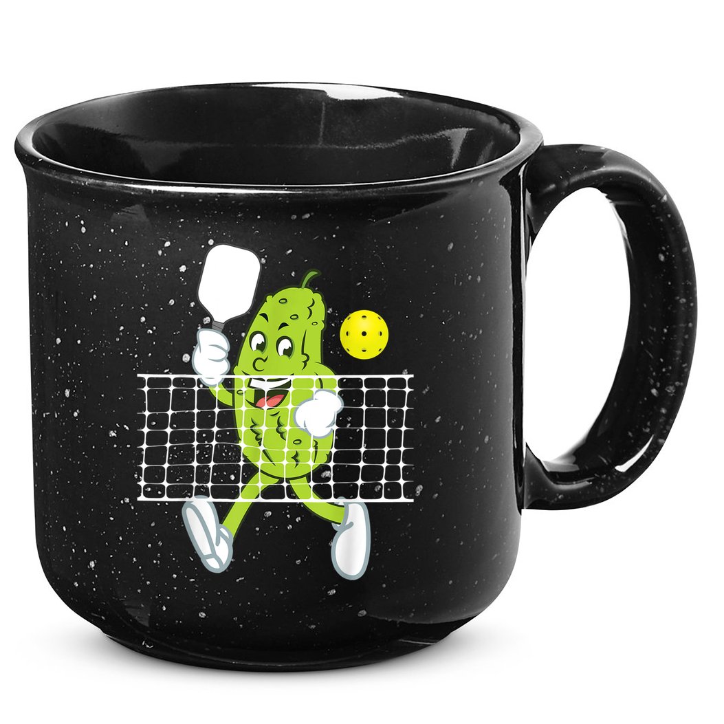 Pickle Playing Pickleball Funny Pickleball Paddleball 15oz Campfire Ceramic Mug