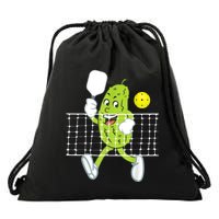 Pickle Playing Pickleball Funny Pickleball Paddleball Drawstring Bag