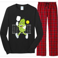 Pickle Playing Pickleball Funny Pickleball Paddleball Long Sleeve Pajama Set