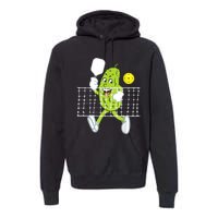 Pickle Playing Pickleball Funny Pickleball Paddleball Premium Hoodie