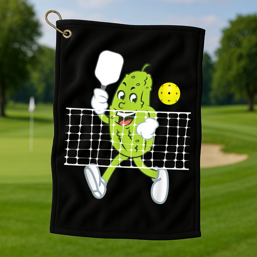 Pickle Playing Pickleball Funny Pickleball Paddleball Golf Towel