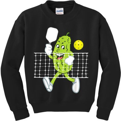 Pickle Playing Pickleball Funny Pickleball Paddleball Kids Sweatshirt