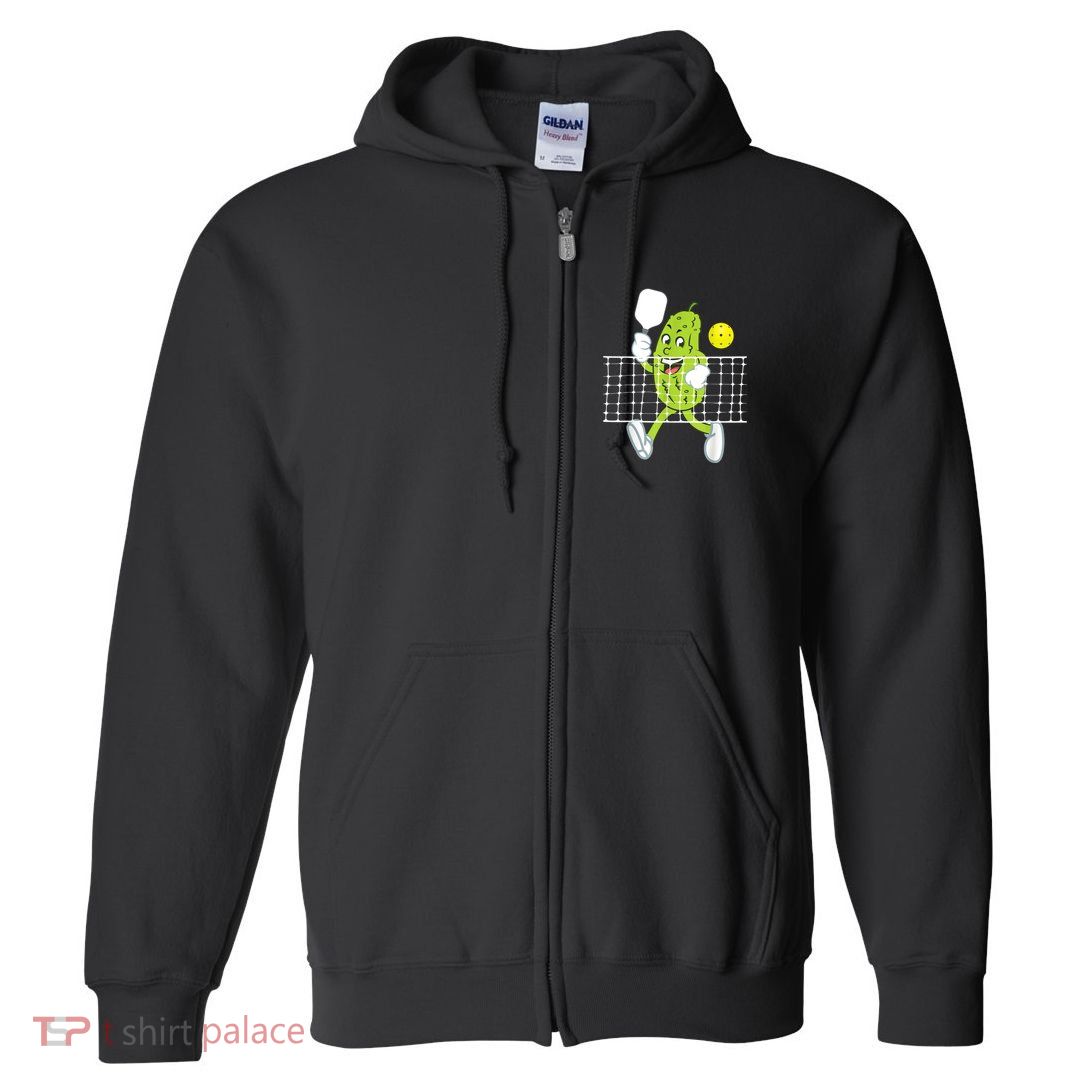 Pickle Playing Pickleball Funny Pickleball Paddleball Full Zip Hoodie
