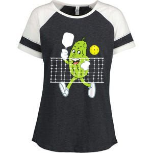 Pickle Playing Pickleball Funny Pickleball Paddleball Enza Ladies Jersey Colorblock Tee